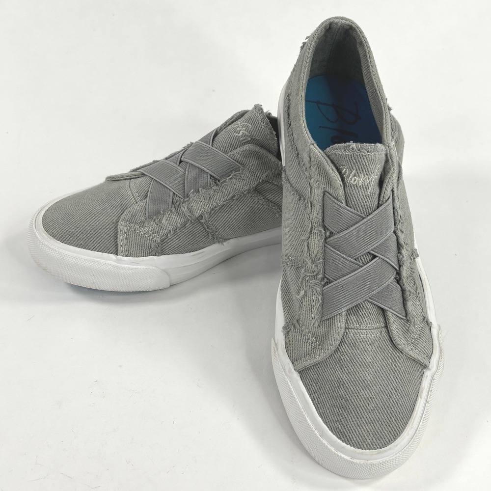 Blowfish‎ Malibu Marley Gray Canvas Slip On Sneakers Distressed Low Top Shoes 7
